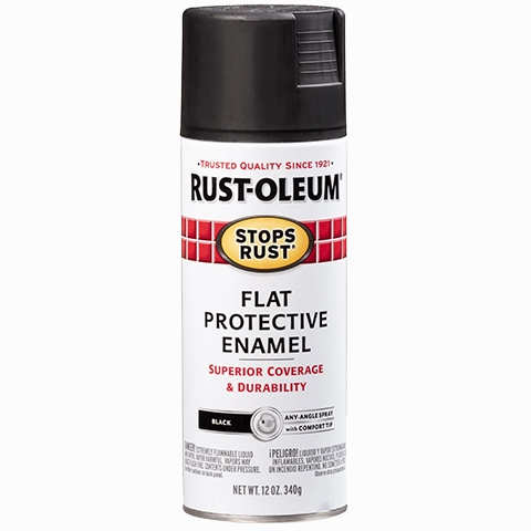 12 OZ Stops Rust Protective Enamel Spray Paint - Flat Black