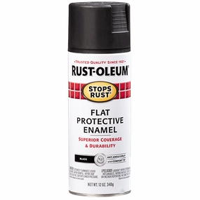 12 OZ Stops Rust Protective Enamel Spray Paint - Flat Black