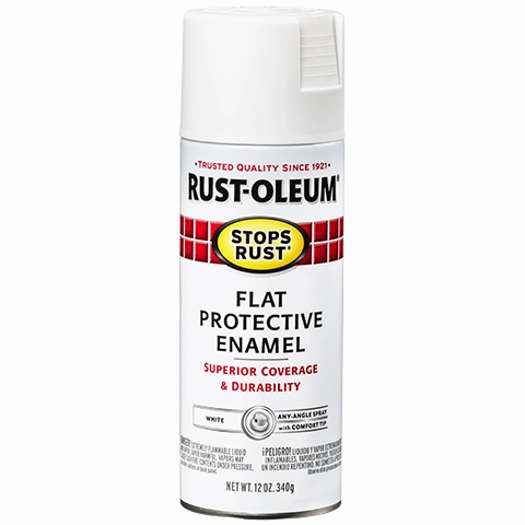 12 OZ Stops Rust Protective Enamel Spray Paint - Flat White