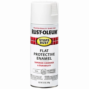 12 OZ Stops Rust Protective Enamel Spray Paint - Flat White