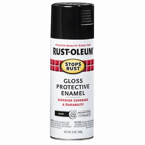 12 OZ Stops Rust Protective Enamel Spray Paint - Gloss Black