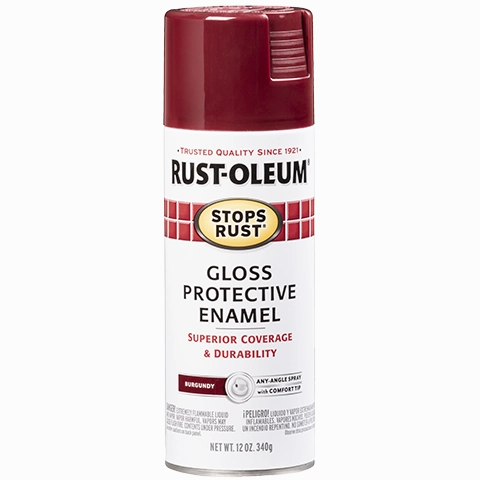 12 OZ Stops Rust Protective Enamel Spray Paint - Gloss Burgundy