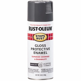 12 OZ Stops Rust Protective Enamel Spray Paint - Gloss Charcoal Gray