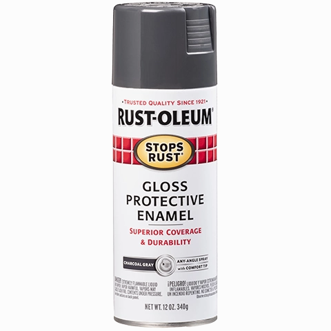 12 OZ Stops Rust Protective Enamel Spray Paint - Gloss Charcoal Gray