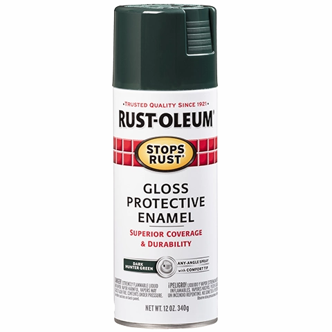 12 OZ Stops Rust Protective Enamel Spray Paint - Gloss Dark Hunter Green
