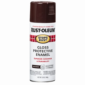 12 OZ Stops Rust Protective Enamel Spray Paint - Gloss Kona Brown