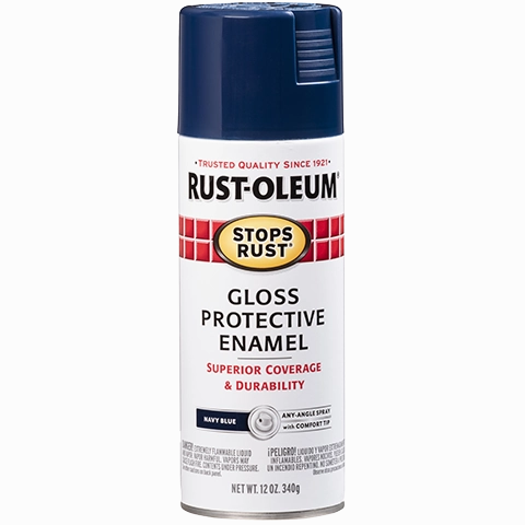 12 OZ Stops Rust Protective Enamel Spray Paint - Gloss Navy Blue