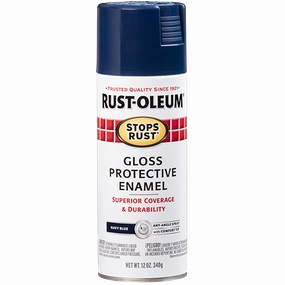 12 OZ Stops Rust Protective Enamel Spray Paint - Gloss Navy Blue