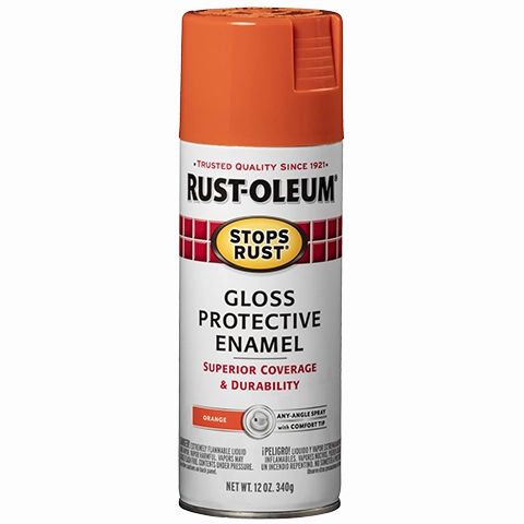 12 OZ Stops Rust Protective Enamel Spray Paint - Gloss Orange