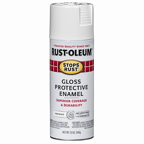 12 OZ Stops Rust Protective Enamel Spray Paint - Gloss Pure White