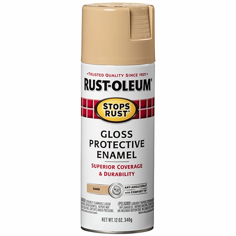 12 OZ Stops Rust Protective Enamel Spray Paint - Gloss Sand