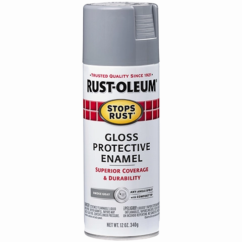 12 OZ Stops Rust Protective Enamel Spray Paint - Gloss Smoke Gray