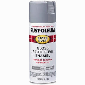 12 OZ Stops Rust Protective Enamel Spray Paint - Gloss Smoke Gray