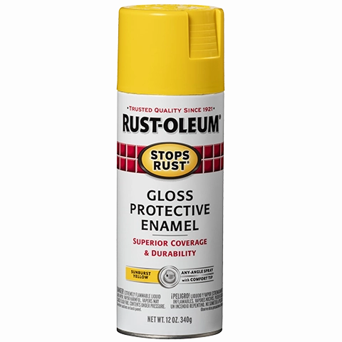 12 OZ Stops Rust Protective Enamel Spray Paint - Gloss Sunburst Yellow