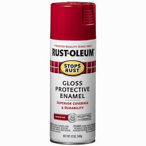 12 OZ Stops Rust Protective Enamel Spray Paint - Gloss Sunrise Red