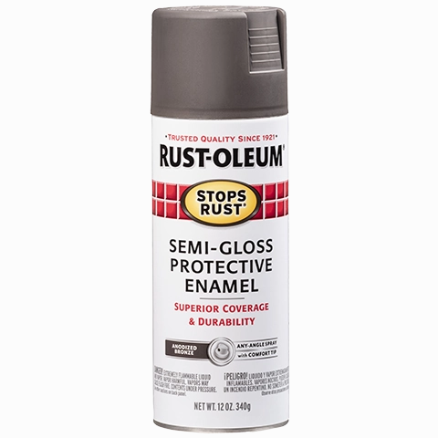 12 OZ Stops Rust Protective Enamel Spray Paint - Semi-Gloss Anodized Bronze