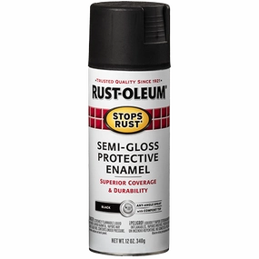 12 OZ Stops Rust Protective Enamel Spray Paint - Semi-Gloss Black