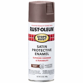 12 OZ Stops Rust Protective Enamel Spray Paint -Satin Chestnut Brown