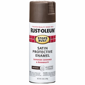 12 OZ Stops Rust Protective Enamel Spray Paint -Satin Dark Brown