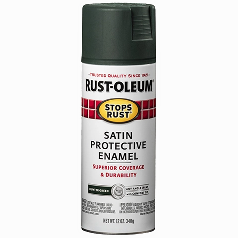 12 OZ Stops Rust Protective Enamel Spray Paint -Satin Hunter Green