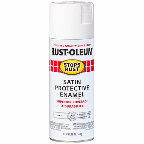 12 OZ Stops Rust Protective Enamel Spray Paint -Satin White