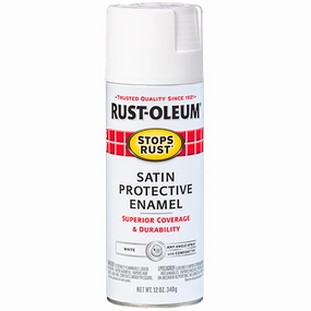 12 OZ Stops Rust Protective Enamel Spray Paint -Satin White