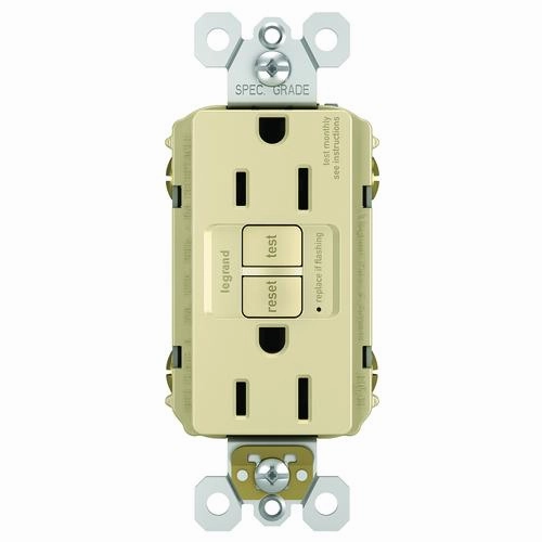 15A Self-Test GFCI Receptacle. Ivory