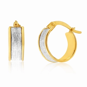9ct Silver Filled Double Sided Glitter Hoop Earrings