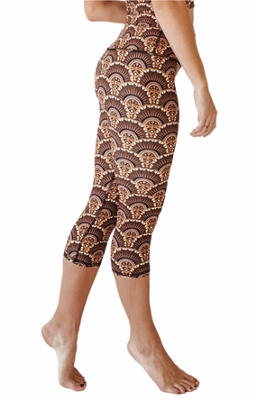 Art Deco Printed Yoga Crops by Yoga Democracy