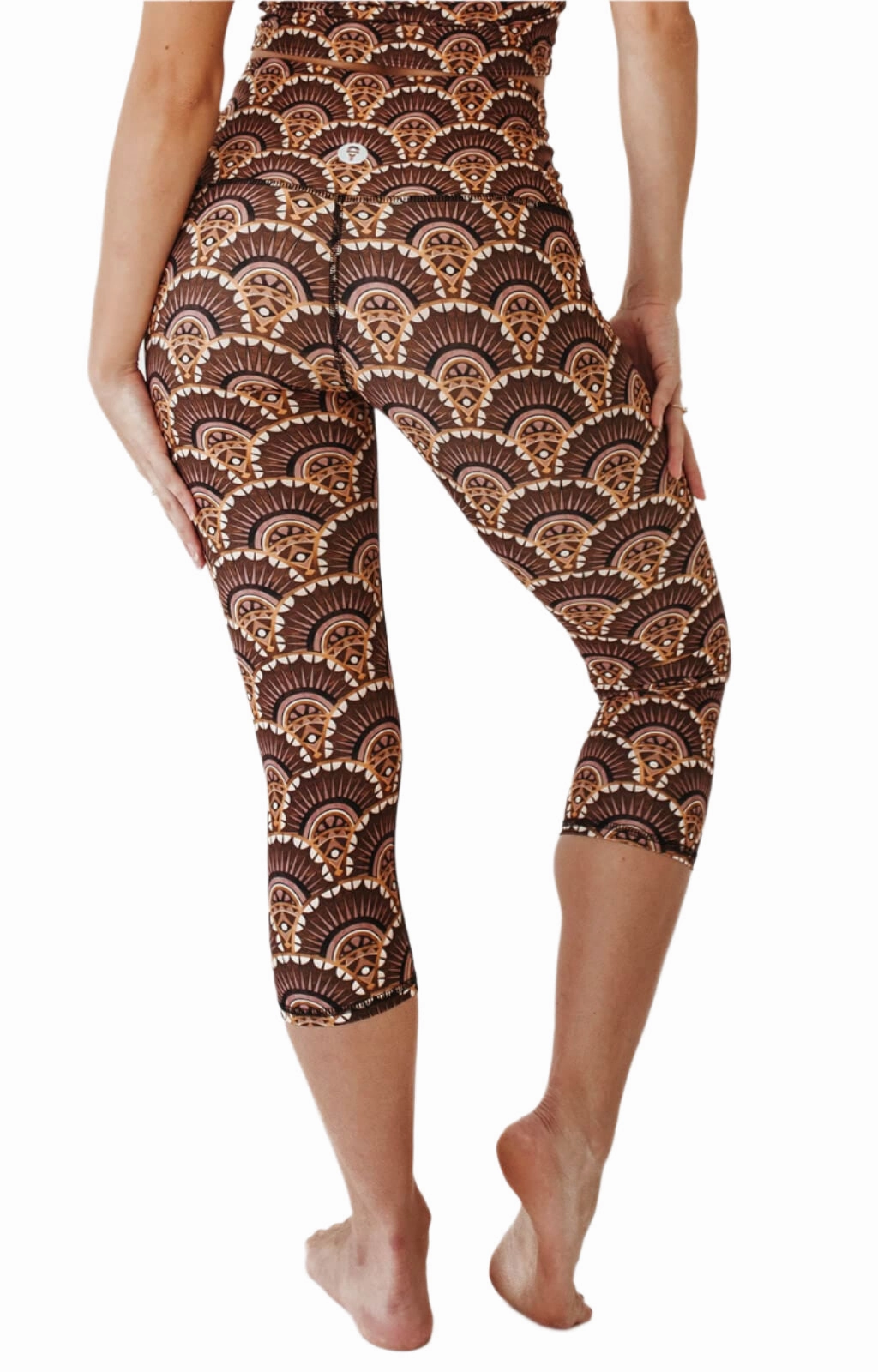 Art Deco Printed Yoga Crops by Yoga Democracy