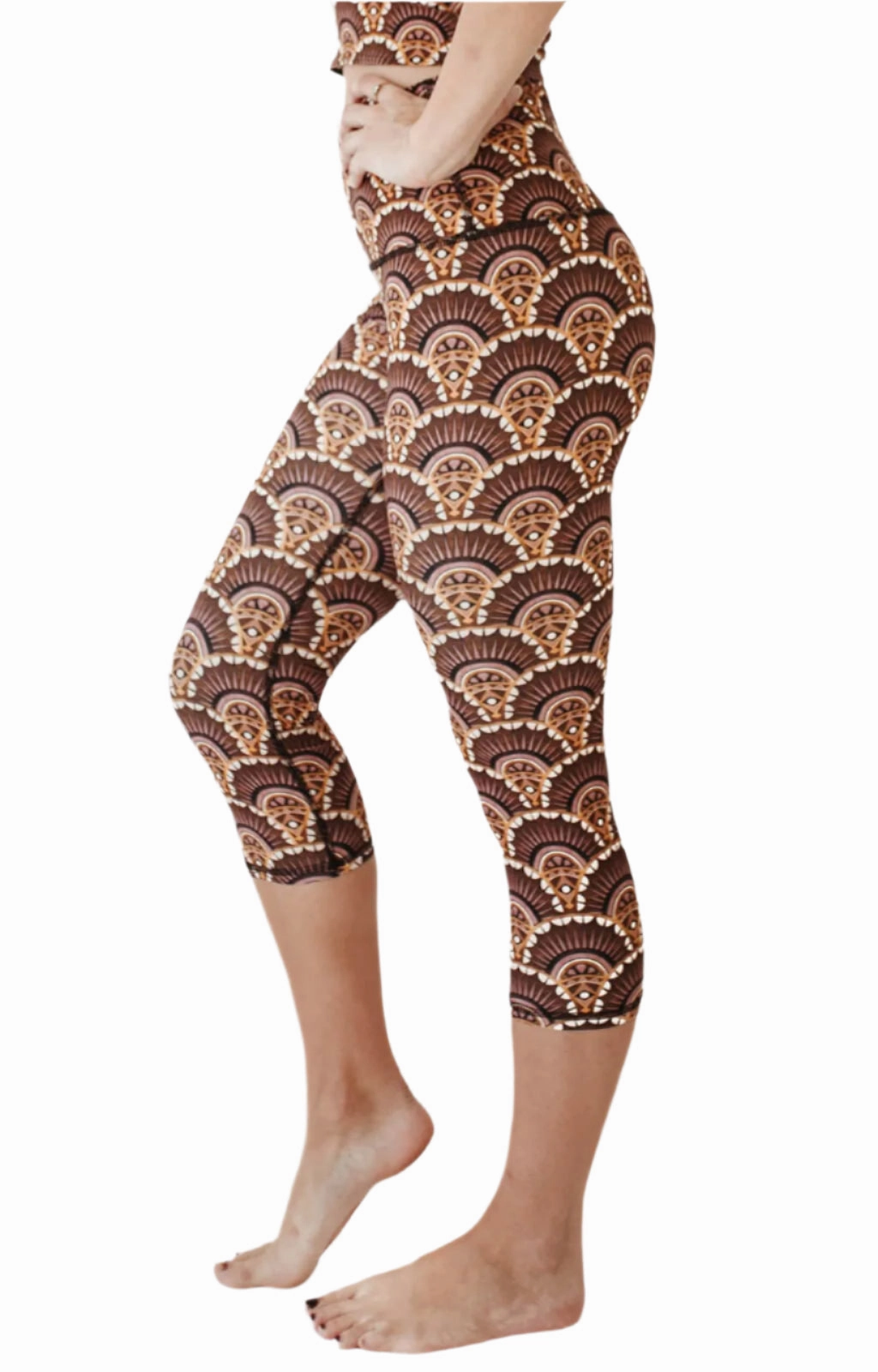 Art Deco Printed Yoga Crops by Yoga Democracy