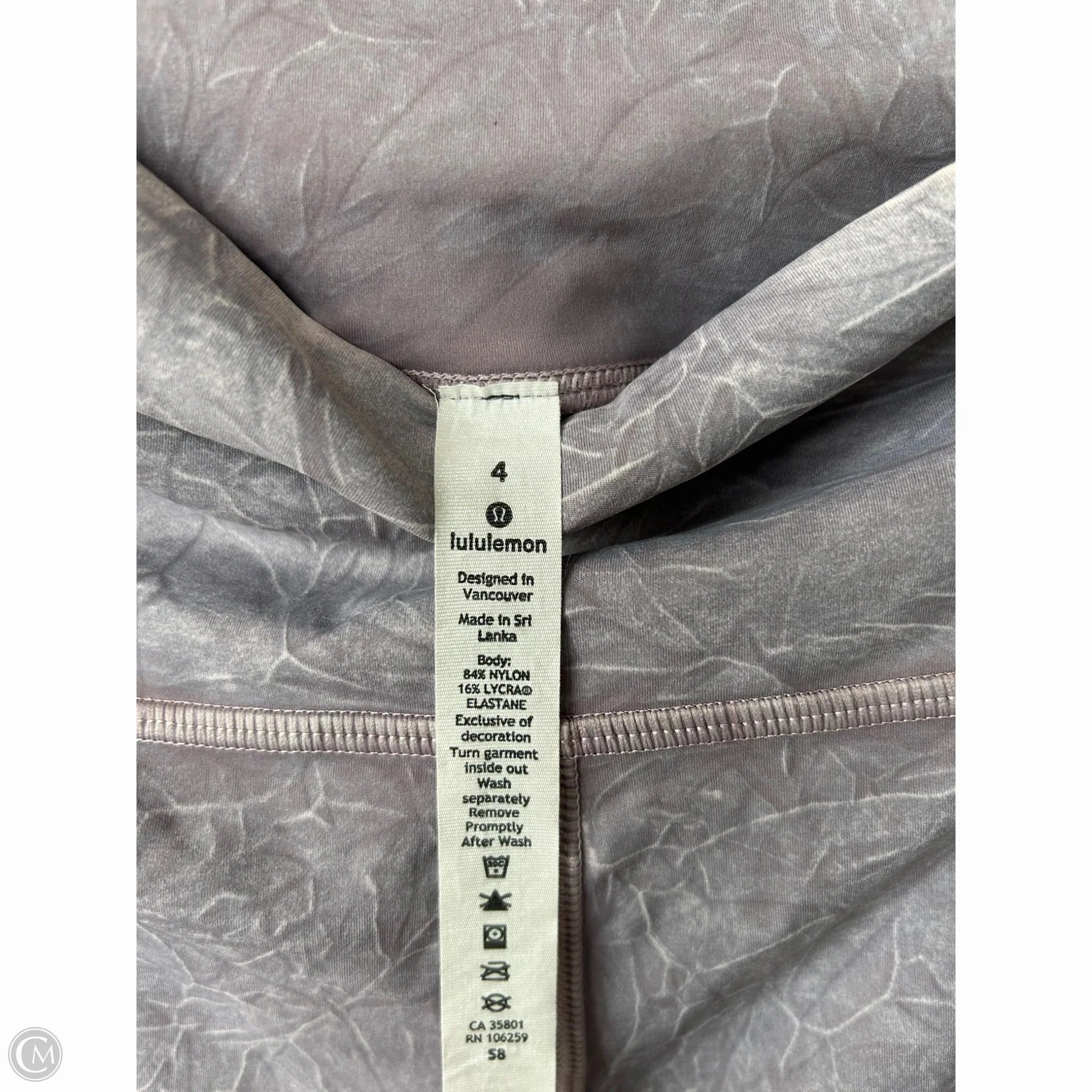 Athletic Leggings By Lululemon In Grey, Size: 4