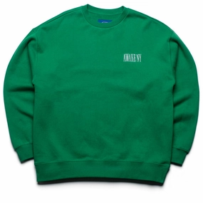 Awake NY Spire Logo Embroidered Crewneck - Green