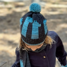 Baby Alpaca Kid's Hat - Blue Alpaca, Peru