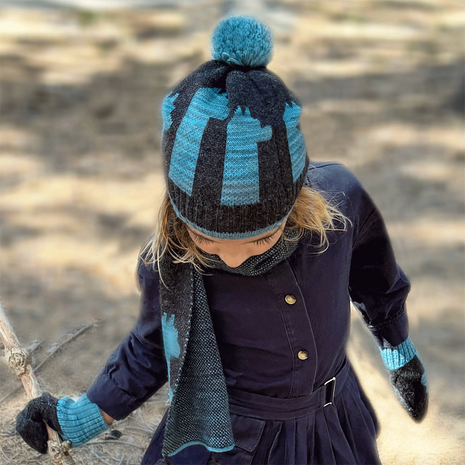 Baby Alpaca Kid's Hat - Blue Alpaca, Peru