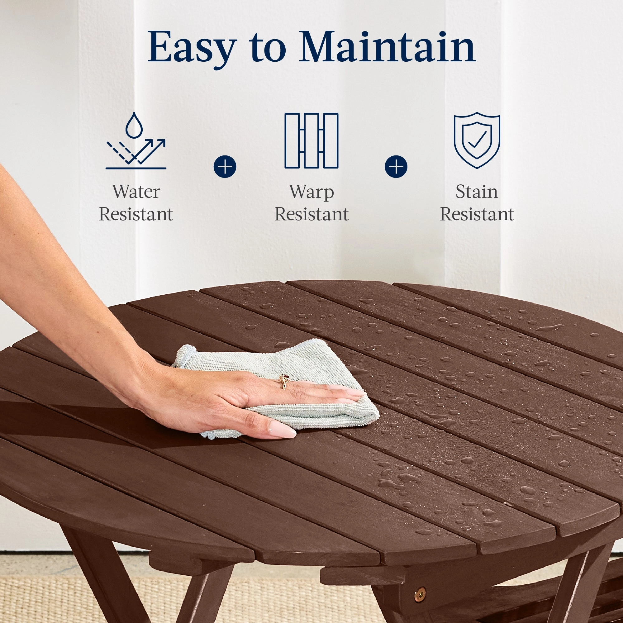 Best Choice Products 3-Piece Acacia Wood Bistro Set, Folding Patio Furniture w/ 2 Chairs, Table - Brown