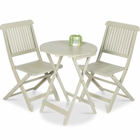 Best Choice Products 3-Piece Acacia Wood Bistro Set, Folding Patio Furniture w/ 2 Chairs, Table - Sage Green