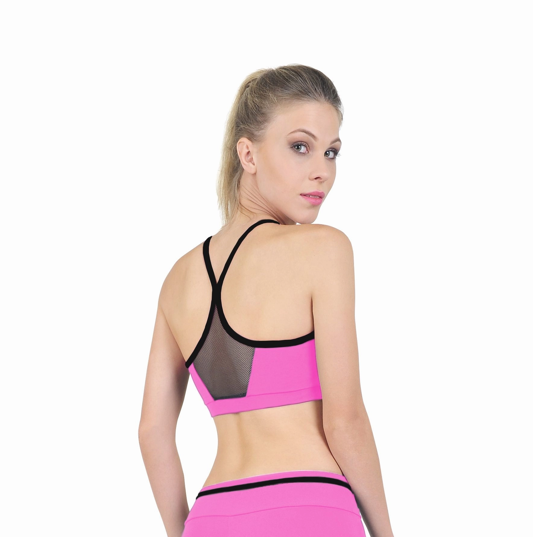 Bia Brazil Padded Y Back Bra With Mesh BT3363 Bubble Gum pink/Black