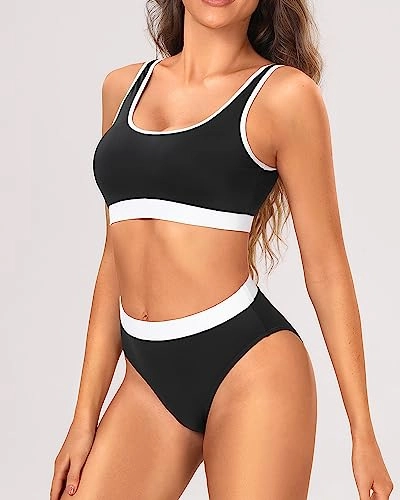 Colorblock Sports Bra & High Waist Two Piece Set