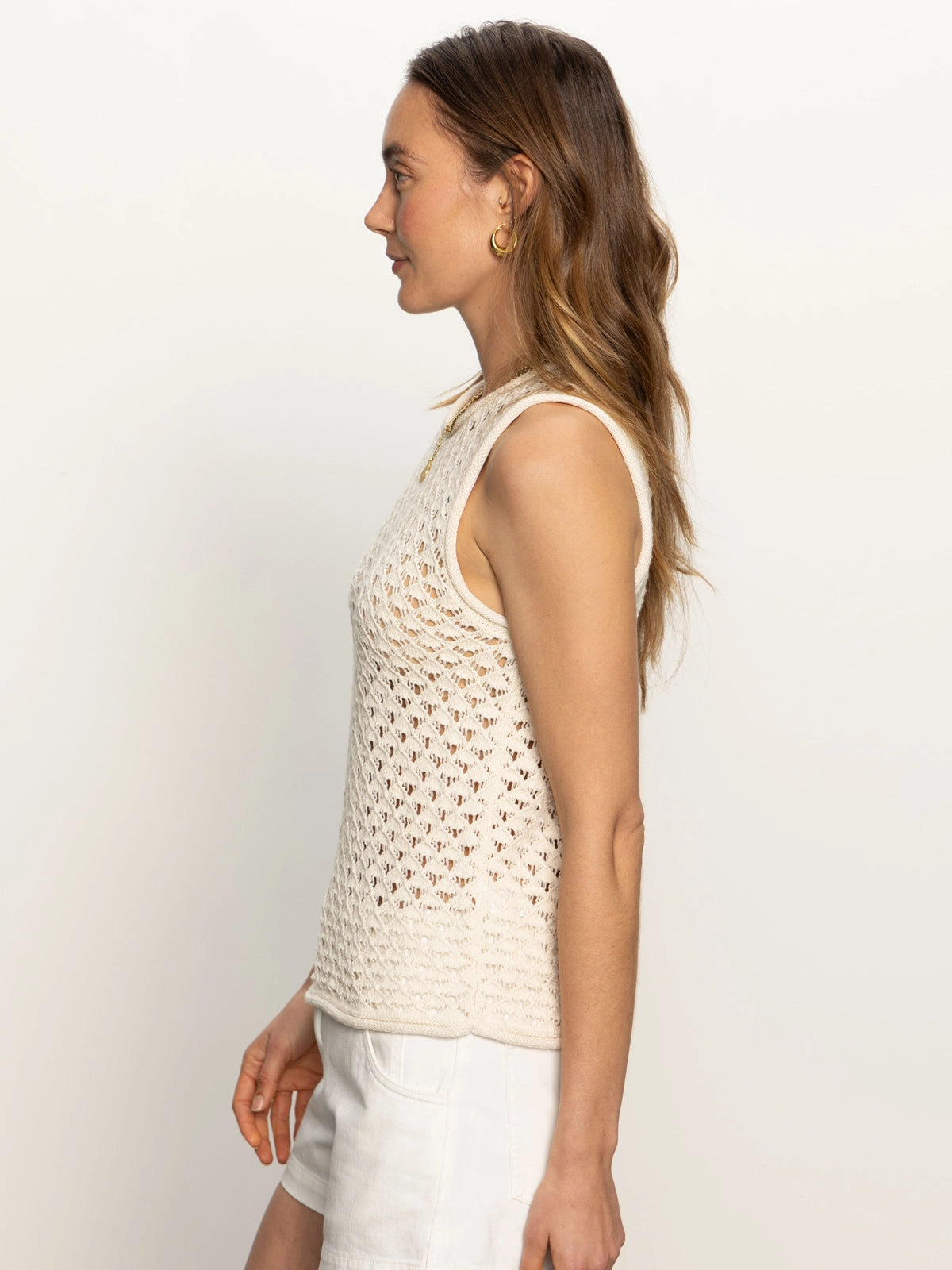 Crochet Shell Sweater Eco Natural