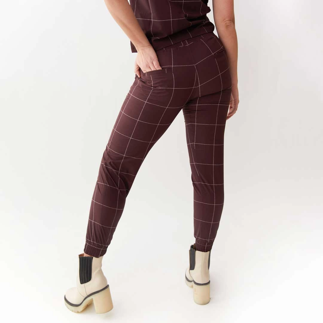 Destination Joggers, Maroon Windowpane