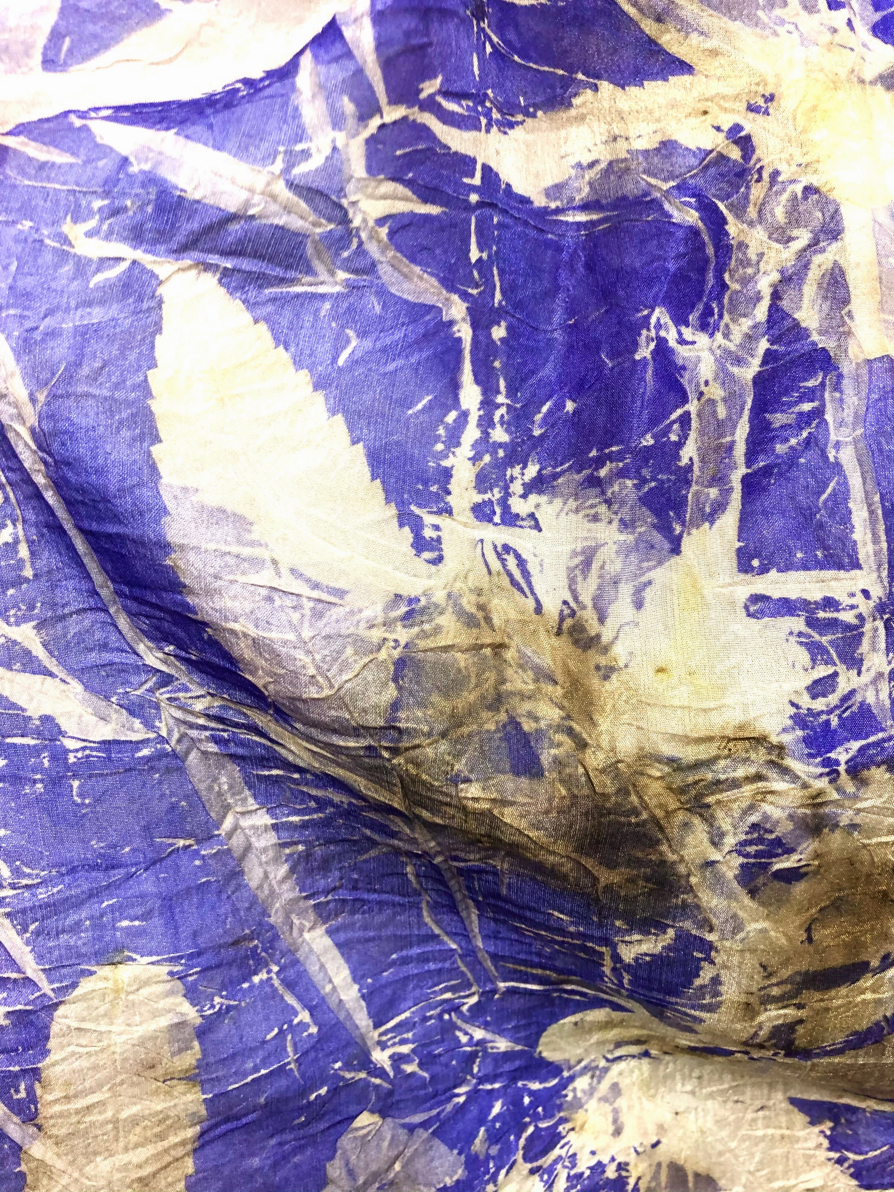 Ecoprinted silk scarf #40