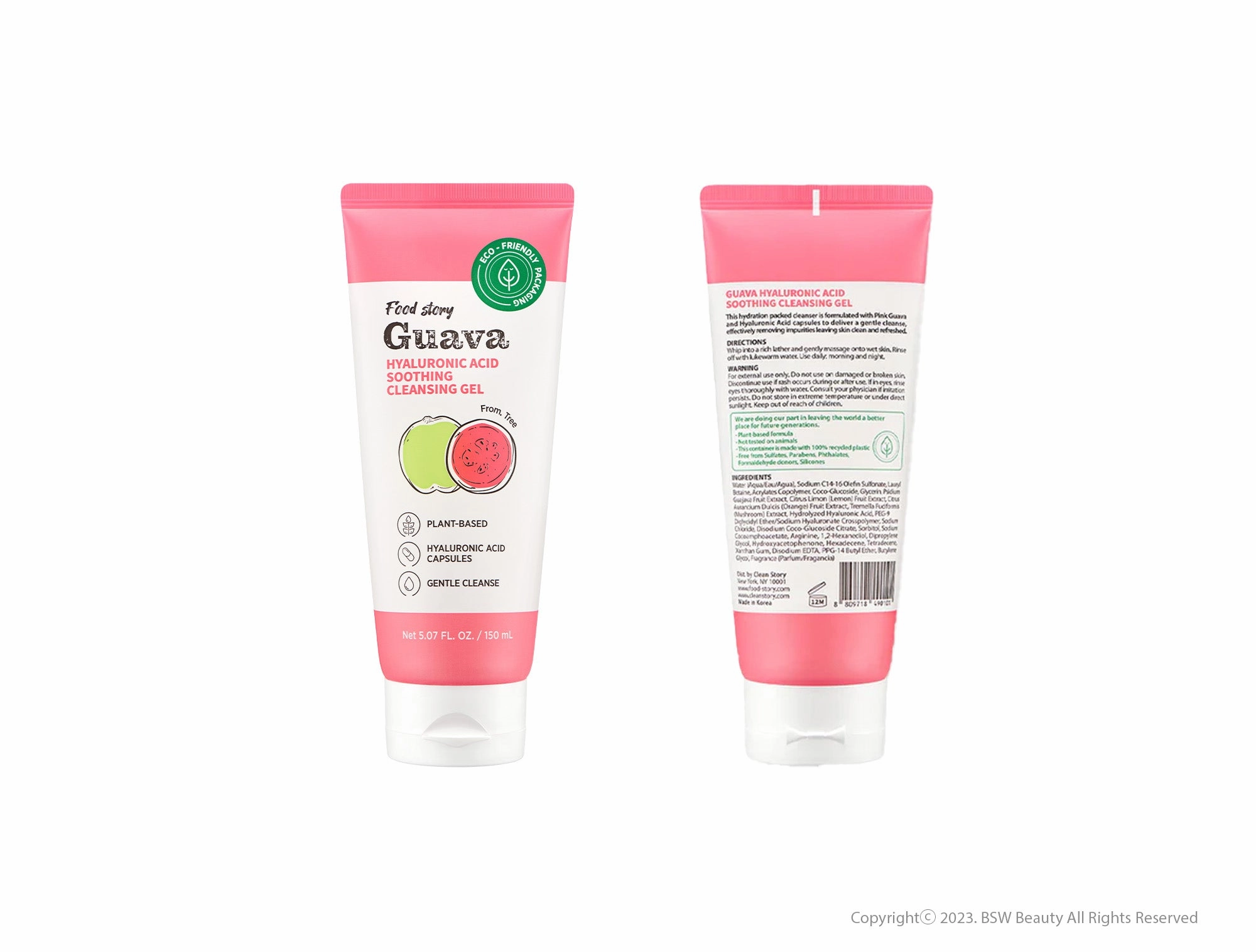 FOOD STORY GUAVA HYALURONIC ACID SOOTHING CLEANSING GEL 5.07 FL. OZ. / 150 mL