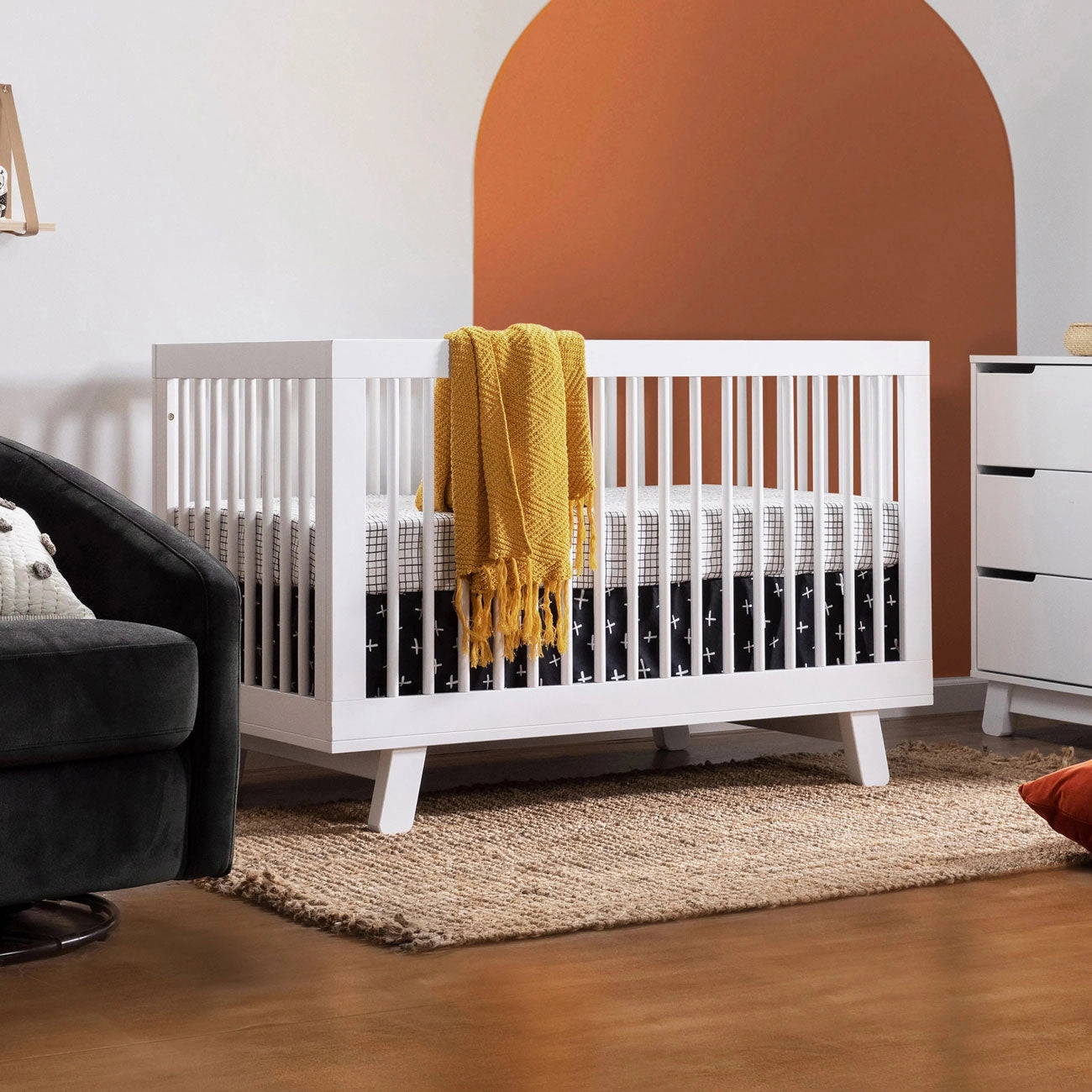 Hudson 3-in-1 Convertible Crib with Toddler Bed Conversion Kit