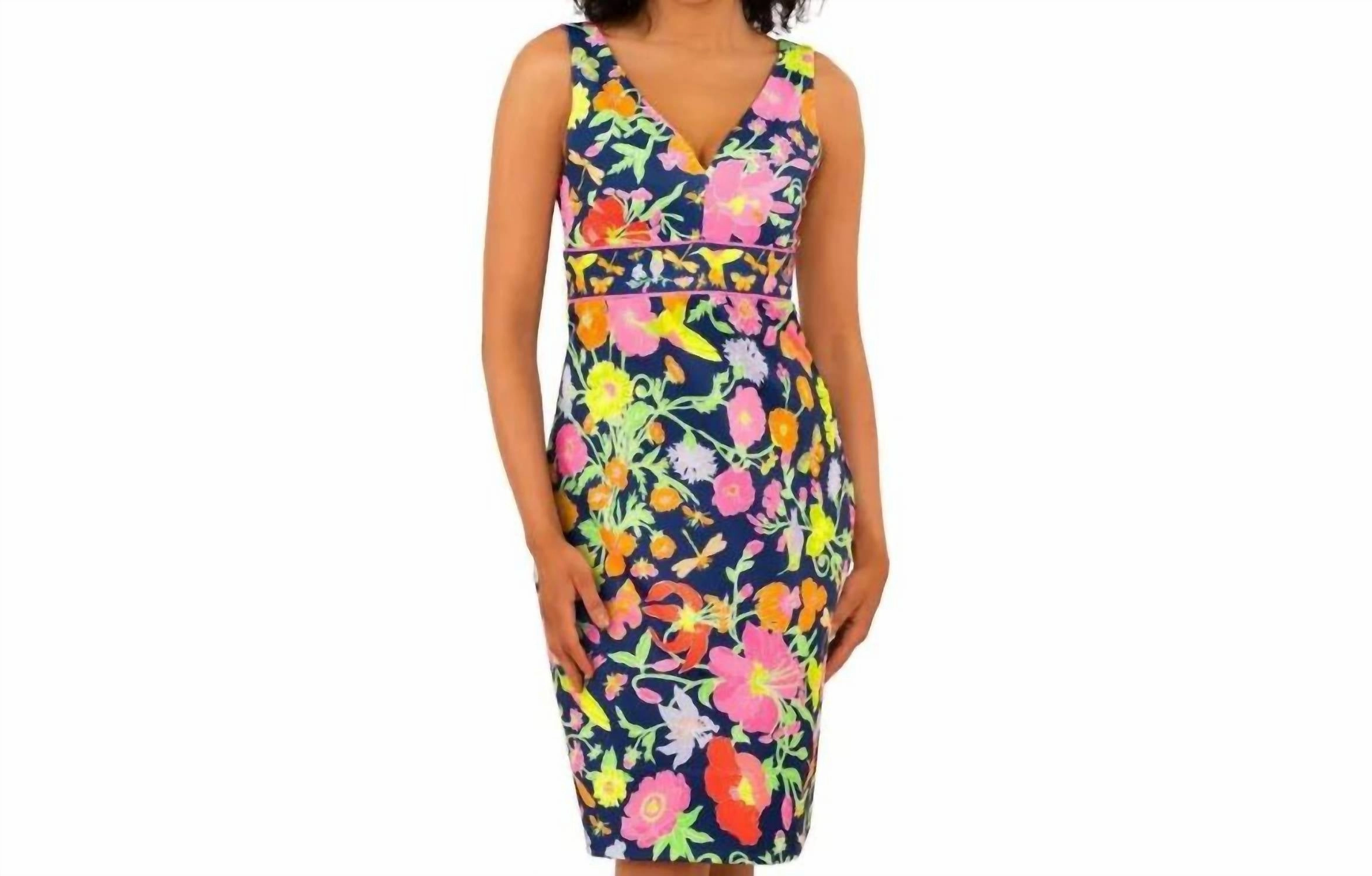 Jersey Harlot Midi Dress In Navy/bright