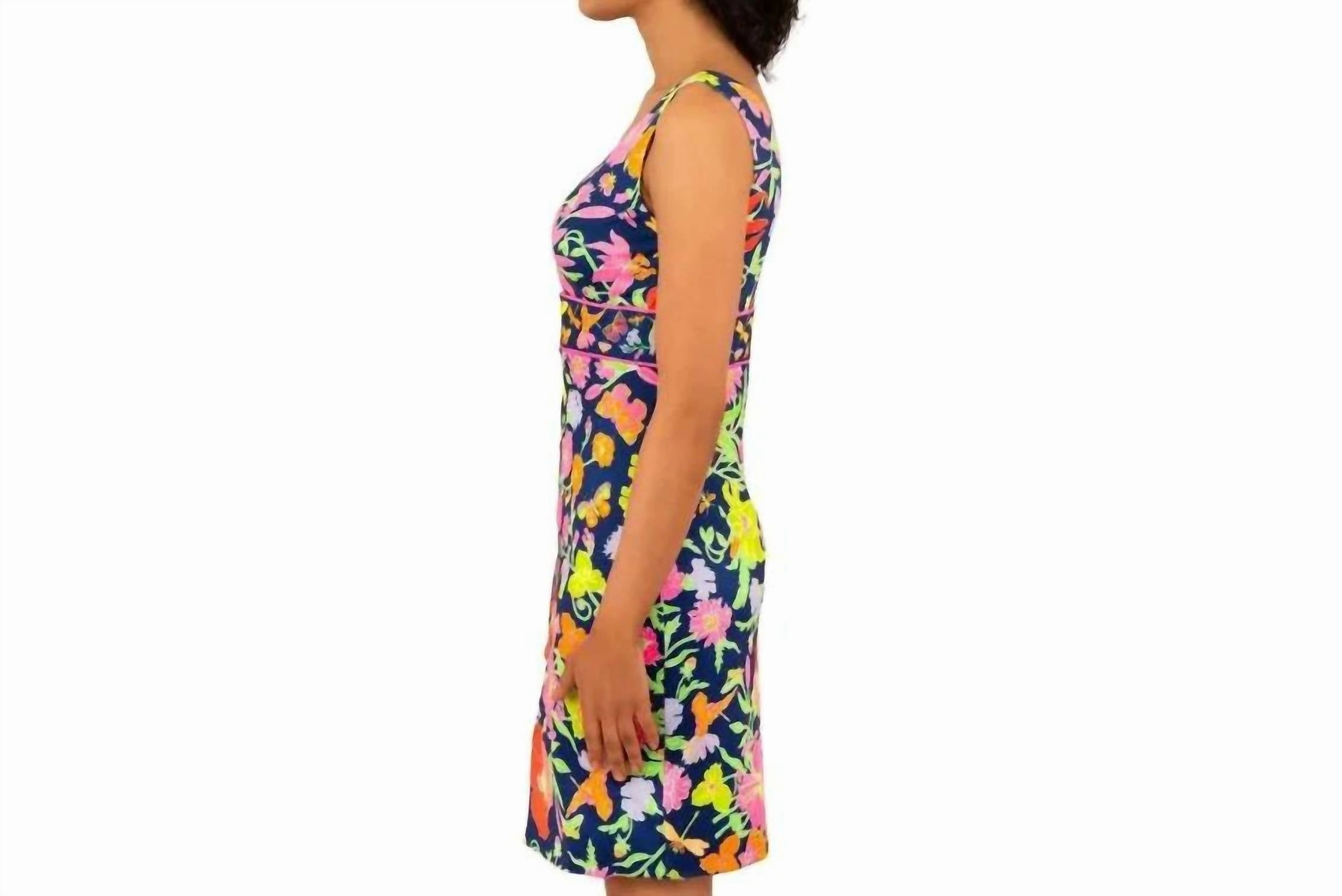 Jersey Harlot Midi Dress In Navy/bright