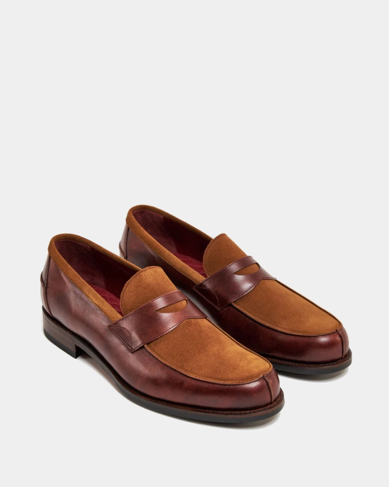 Museum Cognac Leather & Tobacco Suede Loafer