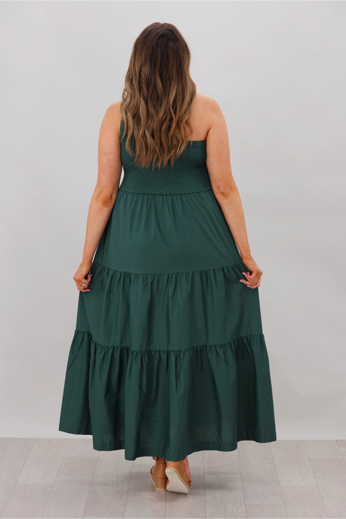 Natural Bay Opal One Shoulder Dress Teal