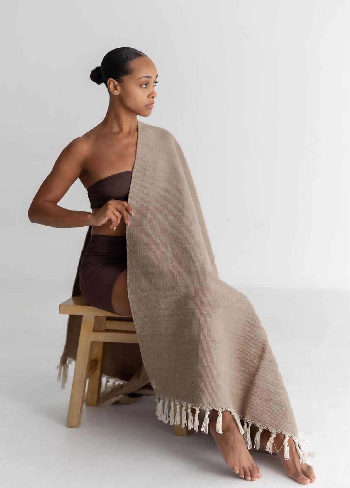 Organic Cotton Yoga Blanket - Naturally Dyed