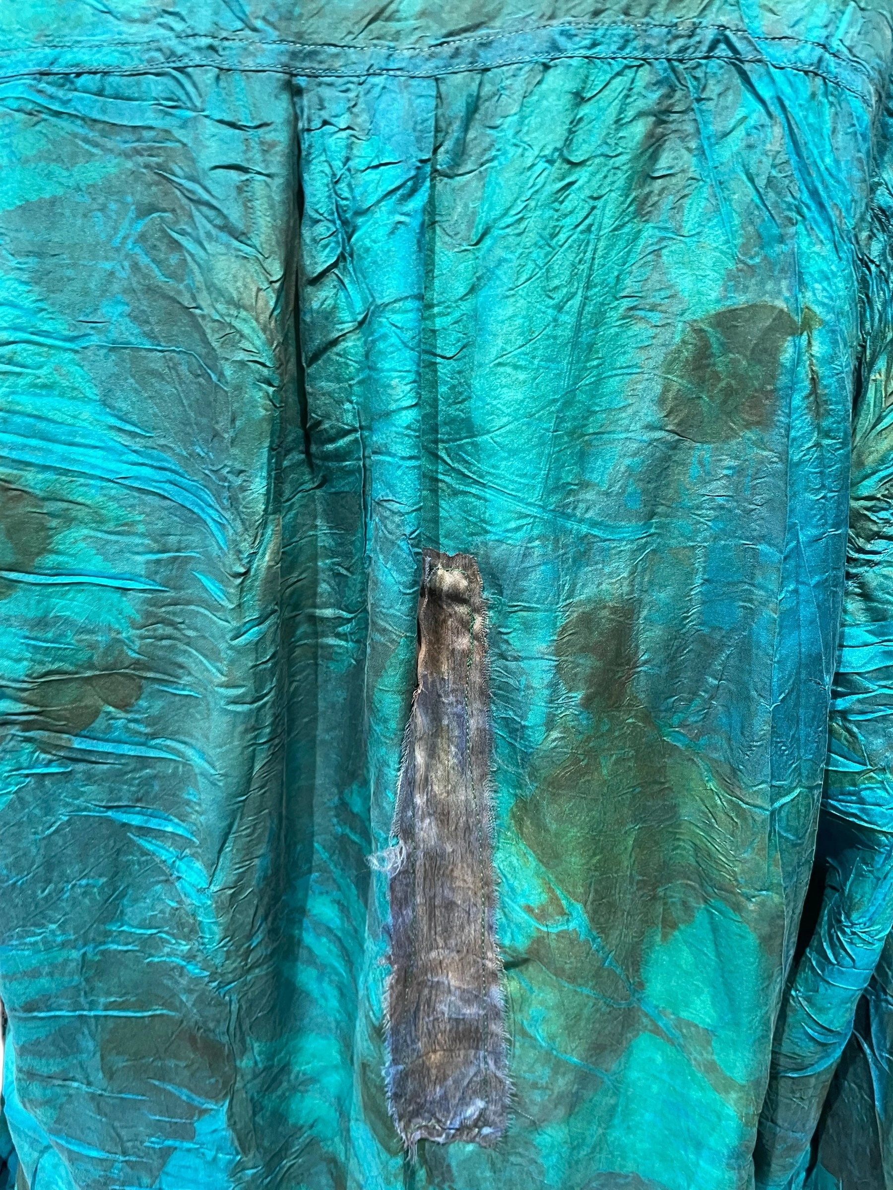 Silk eco dyed long sleeve blouse